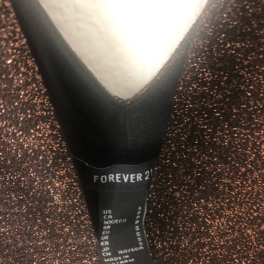 forever 21 sparkly copper brown jumpsuit